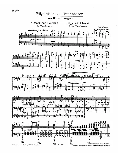 First page of Pilgerchor aus Tannhäuser