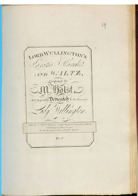 First page of Lord Wellington's Grand March and Waltz