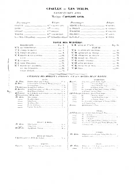 First page of Giselle