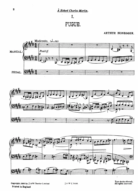 First page of Fugue et choral, H.14