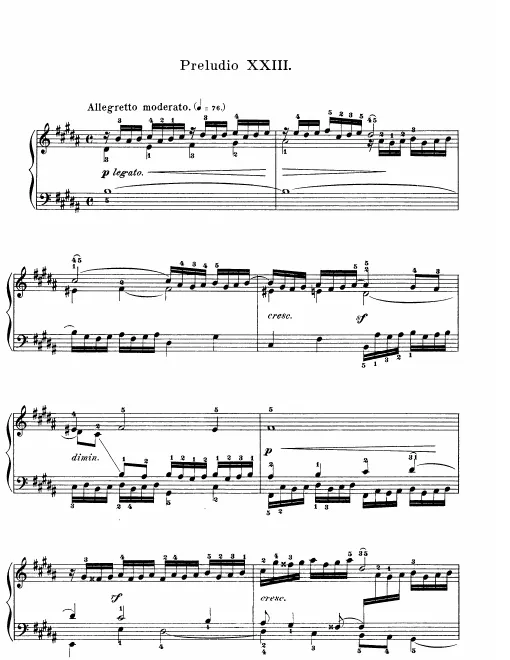 First page of Prelude and Fugue No.23 in B major