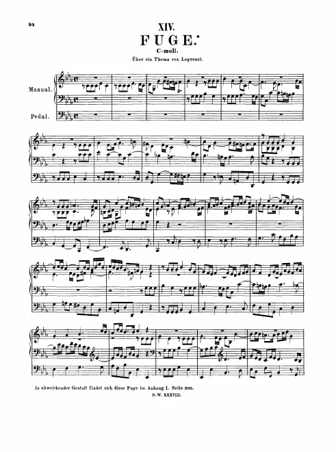 First page of Fugue on a Theme by Giovanni Legrenzi