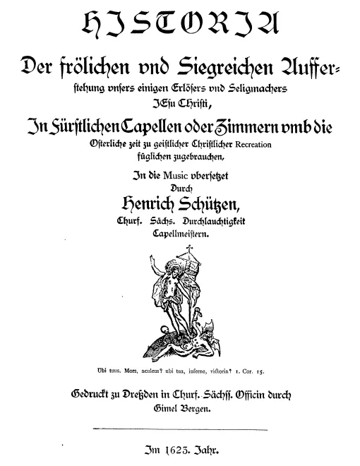 First page of Historia der Auferstehung Jesu Christi