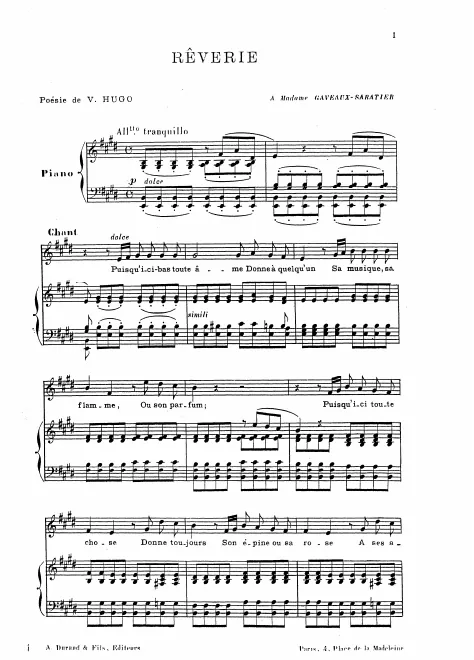 First page of Rêverie