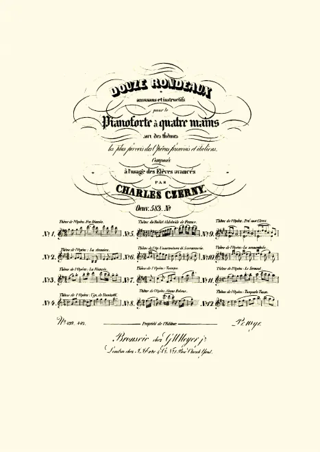 First page of Douze Rondeaux amusans et instructifs sur des thèmes les plus favoris des Opéras français et italiens