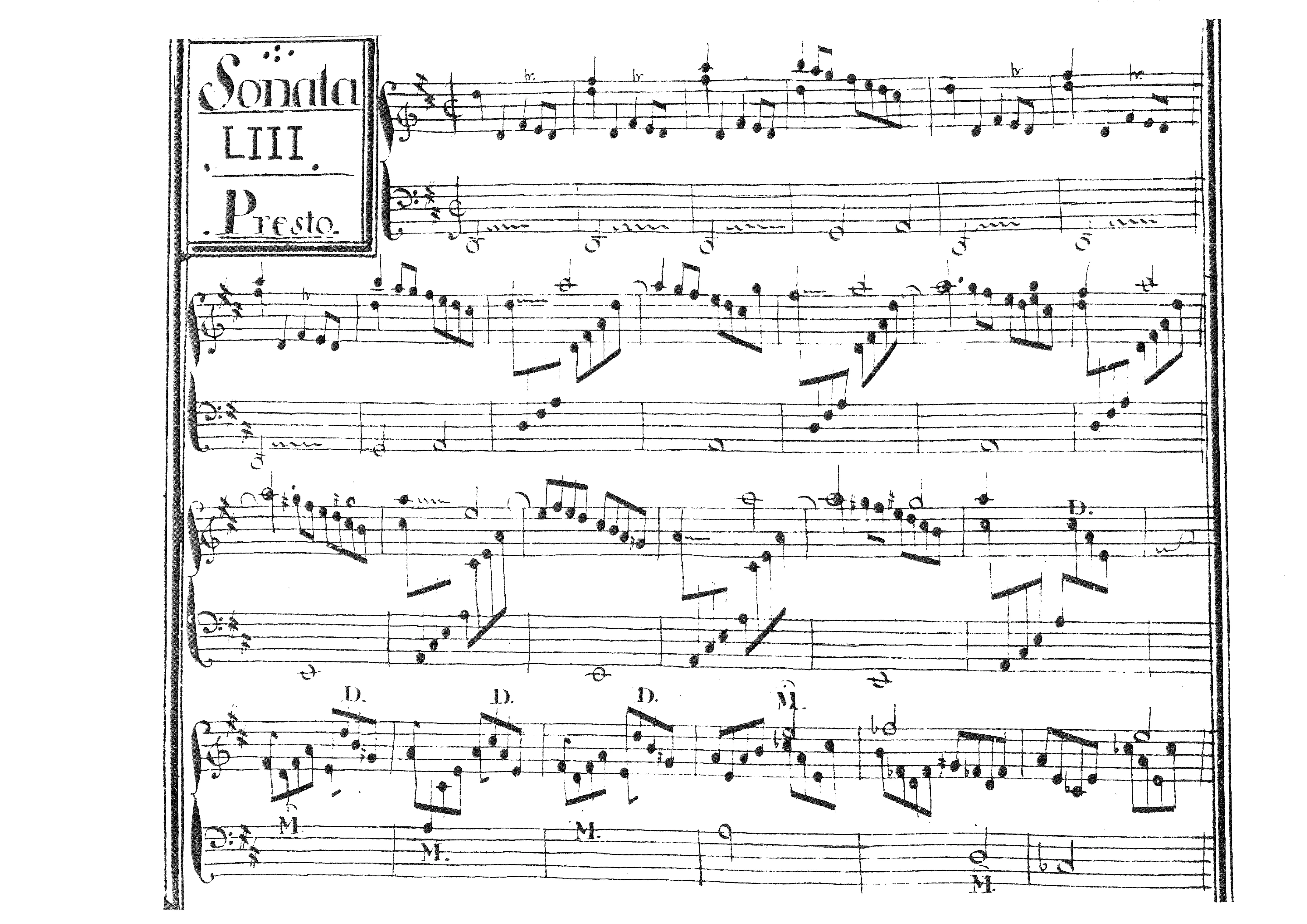 First page of Keyboard Sonata in D major