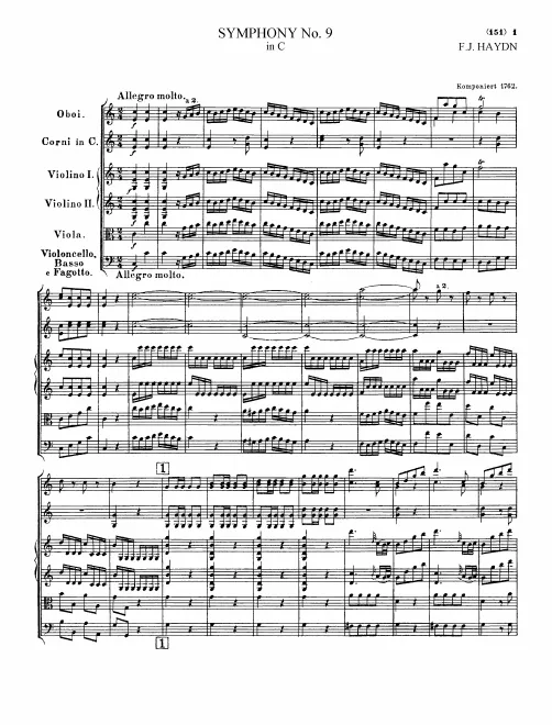 First page of Symphony No.9 in C major
