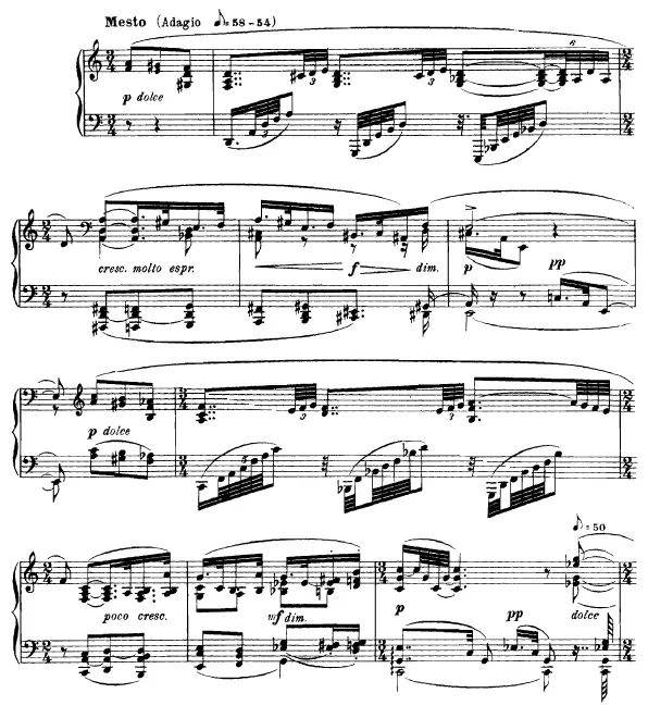 First page of Rhapsody for Piano