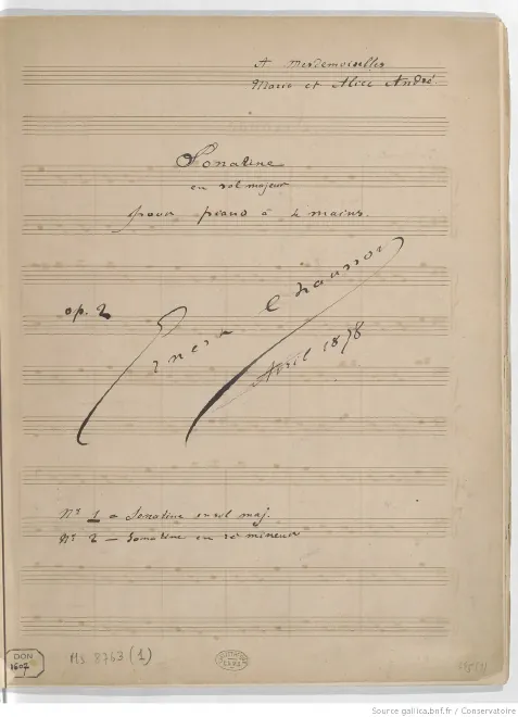 First page of Sonatine in G major