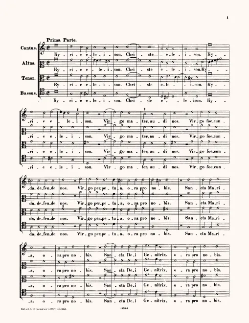 First page of Litaniae de Beata Maria Virgine