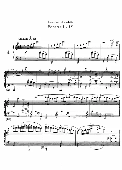 First page of Keyboard Sonata in C major