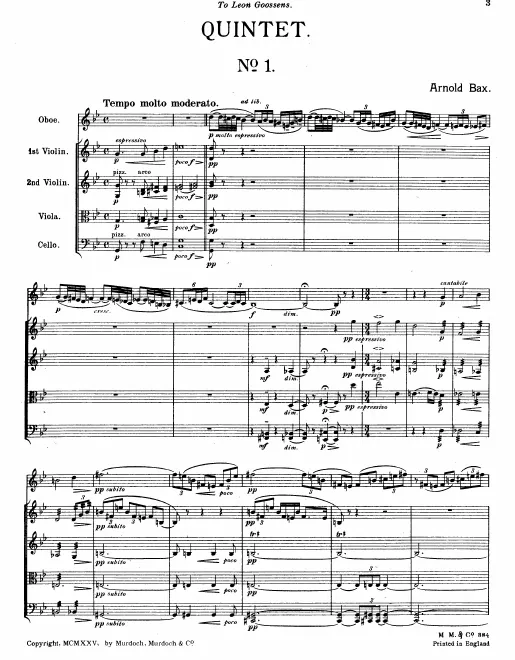 First page of Oboe Quintet