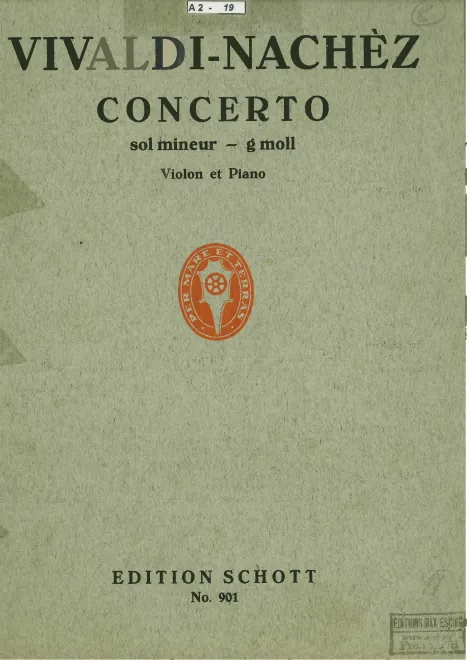 First page of Violin Concerto in G minor
