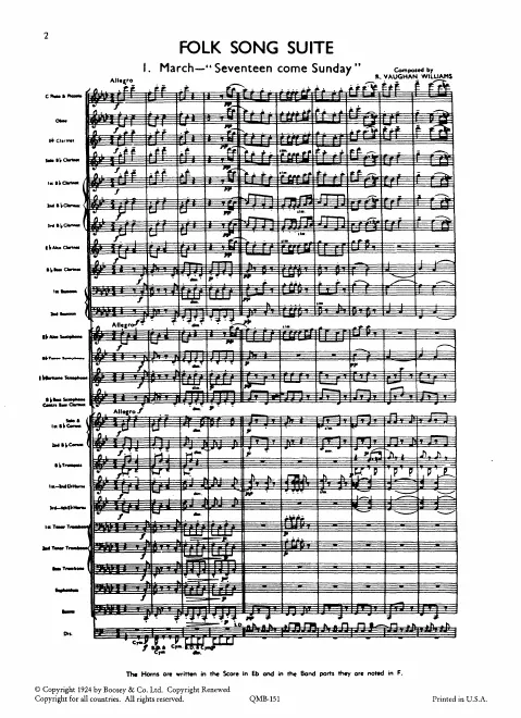 First page of English Folk Song Suite