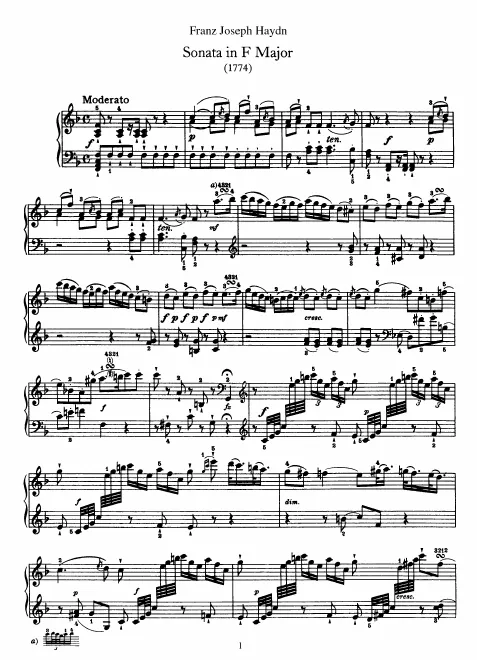 First page of Keyboard Sonata