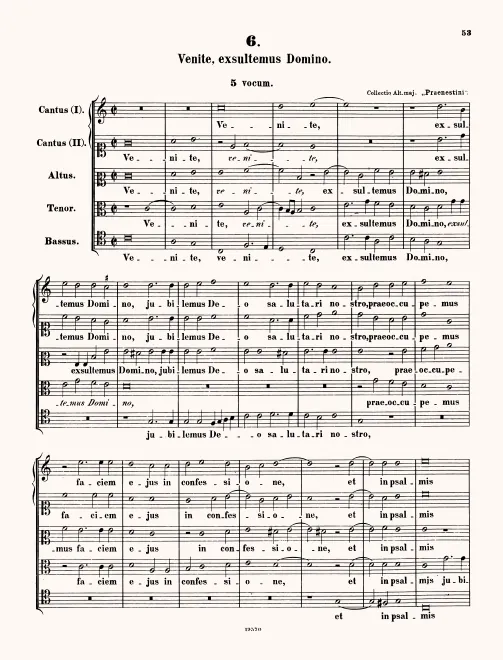 First page of Venite exsultemus Domino