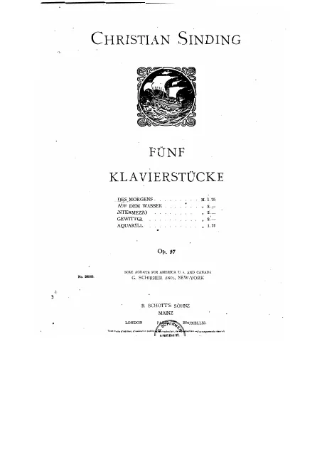 First page of 5 Klavierstücke