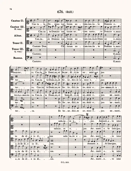 First page of Cantate Domino canticum novum
