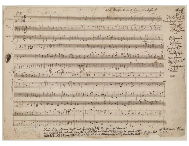 First page of Fuge in G major for String Trio