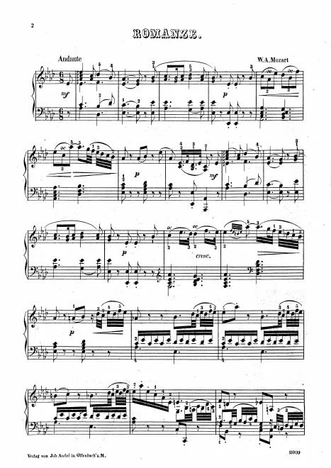 First page of Romance in A-flat major