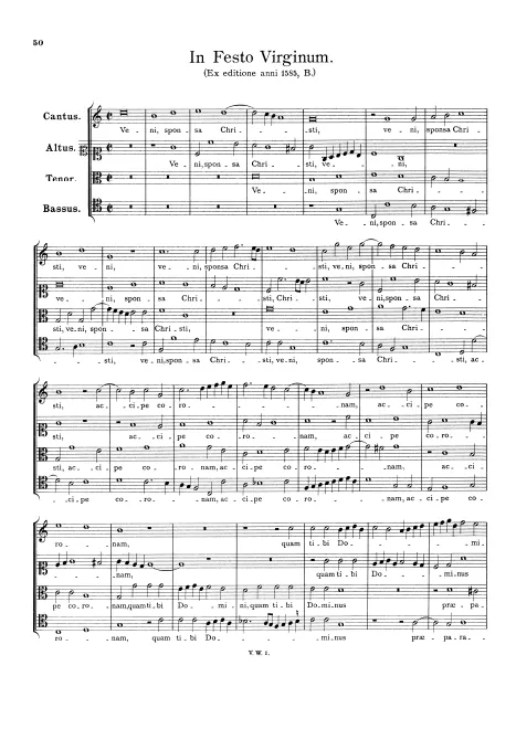First page of Veni sponsa Christi