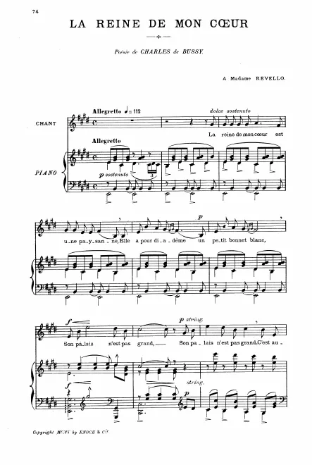First page of La Reine de mon coeur