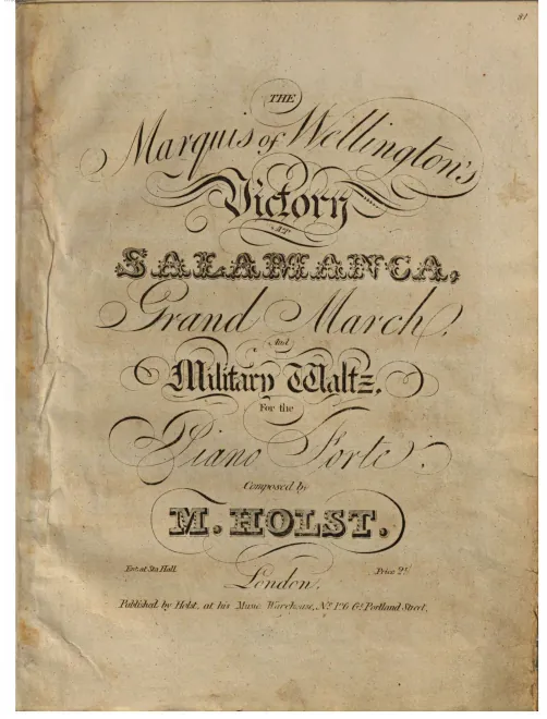 First page of The Marquis of Wellington's Victory at Salamanca