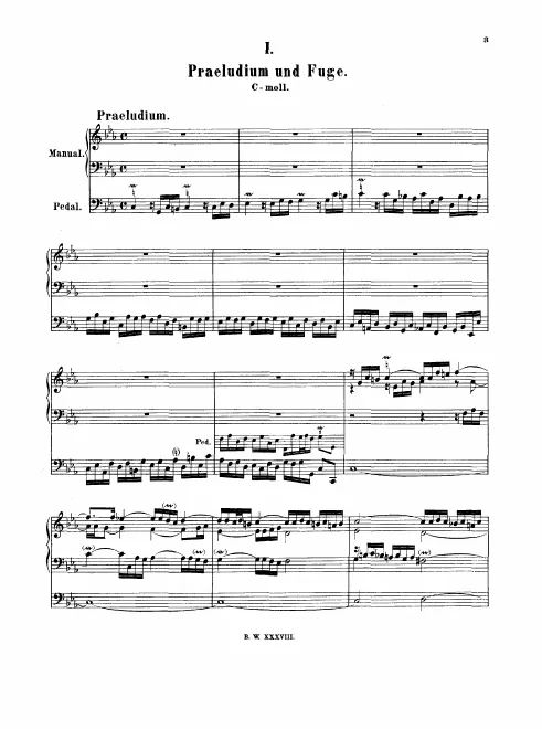 First page of Prelude and Fugue in C minor