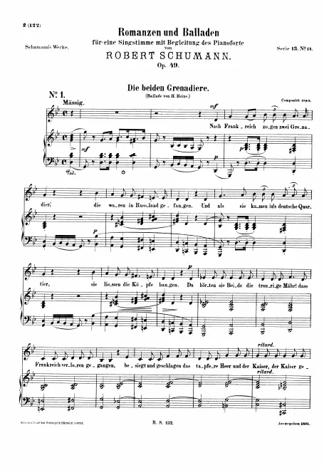 First page of Romanzen und Balladen, Vol.II