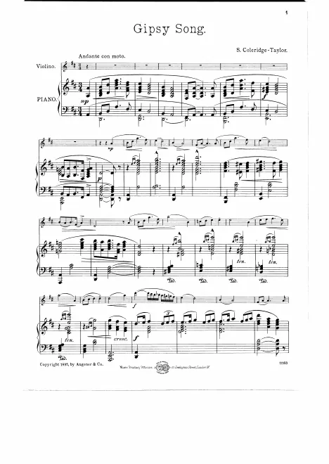 First page of Gipsy Suite, Op.20
