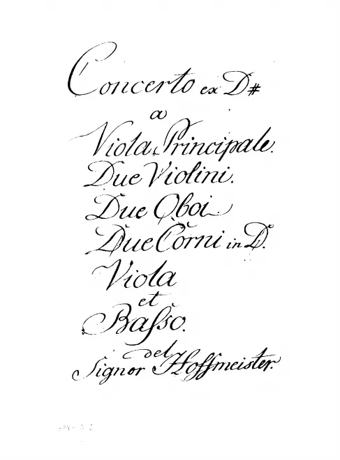 First page of Viola Concerto in D major