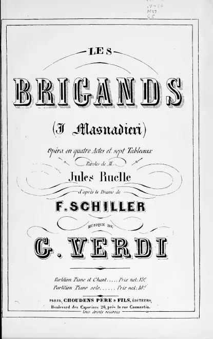 First page of I masnadieri