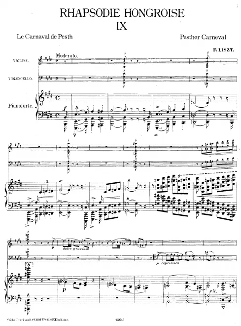 First page of Hungarian Rhapsody No.9