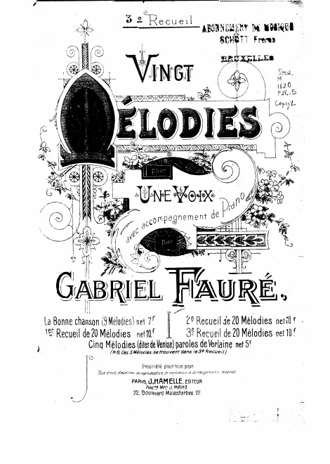 First page of Mélodies