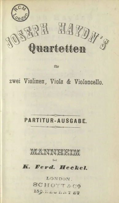 First page of Joseph Haydn's Quartetten