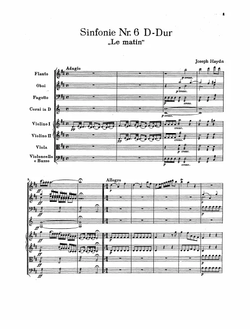 First page of Symphony No.6 in D major