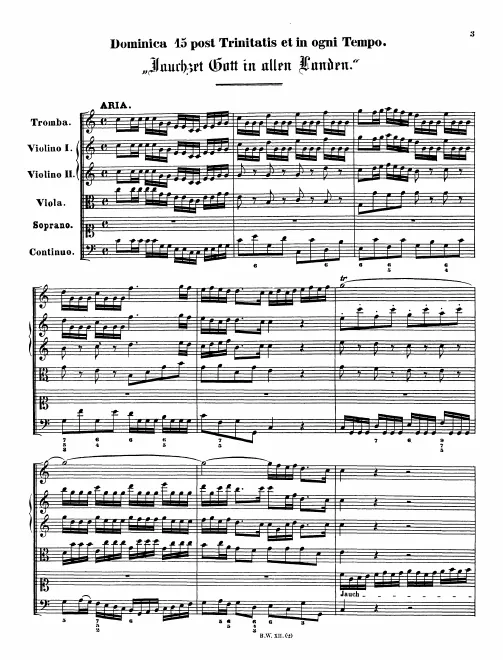 First page of Jauchzet Gott in allen Landen