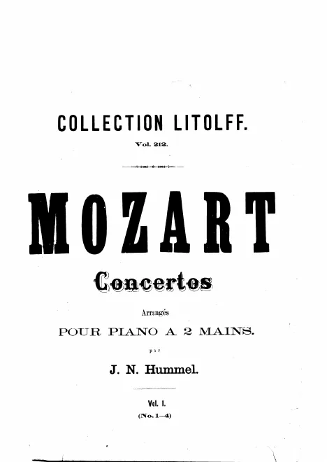 First page of Concertos de Mozart