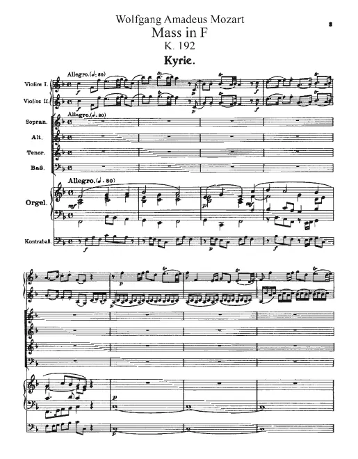 First page of Missa brevis