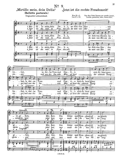 First page of Mirtillo mein, dein Delia. Balletto pastorale