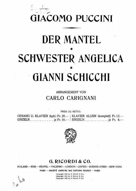 First page of Il trittico: Il tabarro