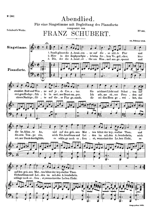 First page of Abendlied