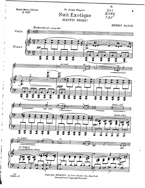 First page of Nuit Exotique