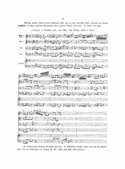 First page of Harpsichord Concerto No.8