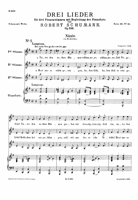 First page of 3 Lieder für 3 Frauenstimmen