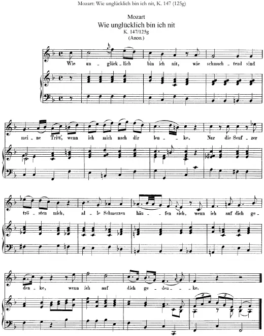 First page of Wie unglücklich bin ich nit