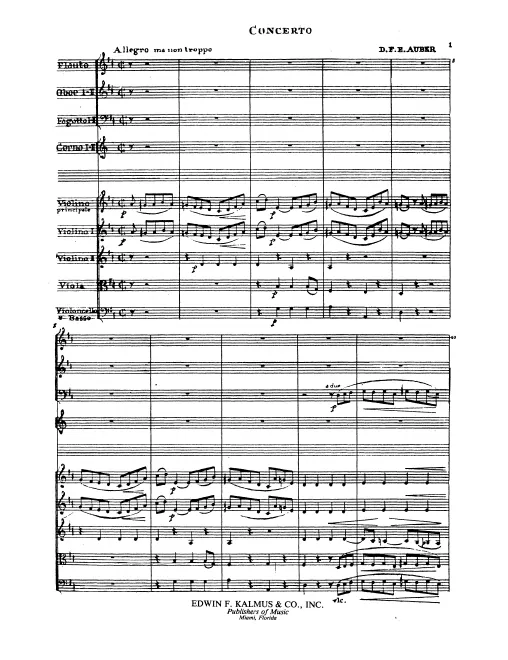 First page of Violin Concerto in D major