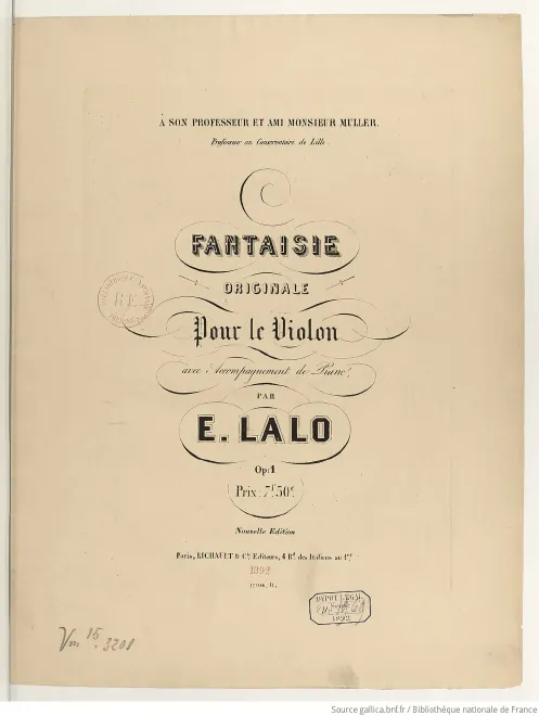 First page of Fantaisie originale pour le violon avec accompagnement de piano