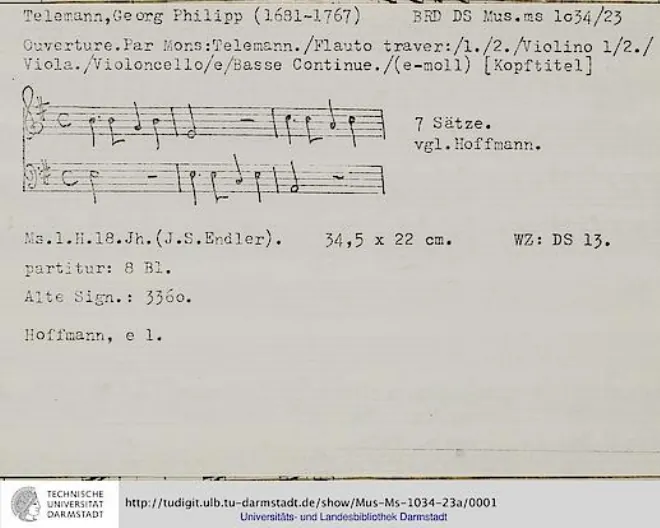 First page of Ouverture-Suite in E minor