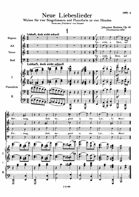 First page of Neue Liebeslieder Waltzes